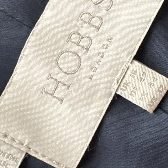 Hobbs Hounds Tooth Blazer Brianna Open Front Jacket Navy/White Defined Waist 12 - Picture 6 of 7